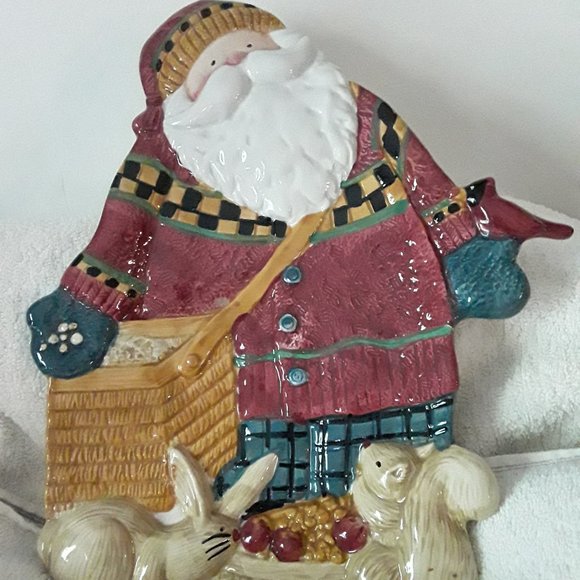 Vintage SAKURA Debbie Mumm Santa Claus Plate - Picture 1 of 6